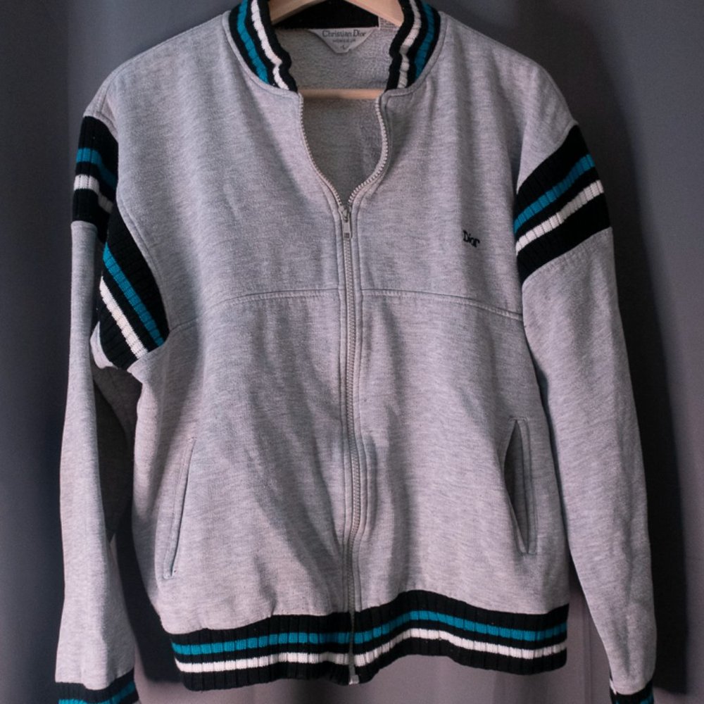 Christian Dior VINTAGE warm up / sweatshirt jacket Sz L